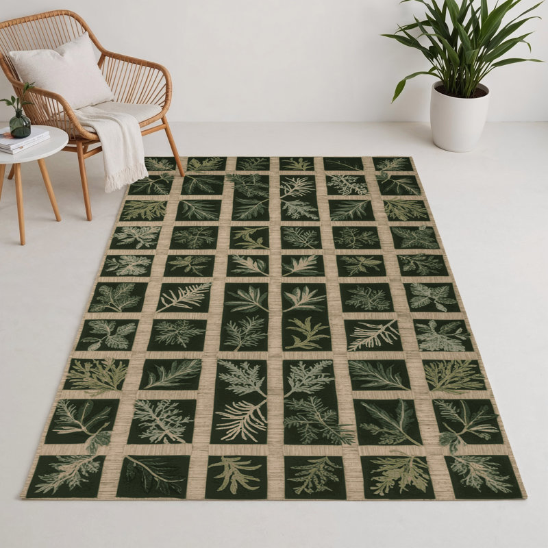 Tapis d'intérieur et d'extérieur vert Nature, Rectangulaire 3 pi x 5 pi