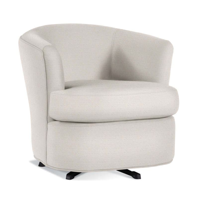 Barrel Chair, White Textured Performance; 0865-91