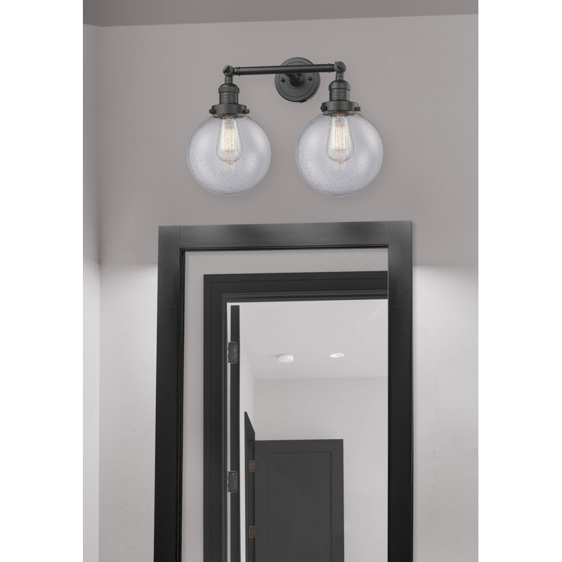 Clementina 2 - Light Dimmable Vanity Light, 60 Watt Vintage Incandescent Bulb, Seedy, Oil Rubbed Bronze