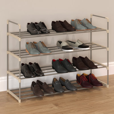 Free Standing Shoe Racks, 4-Tier Shoe Organizer Shelves with Space for 48 Pairs
