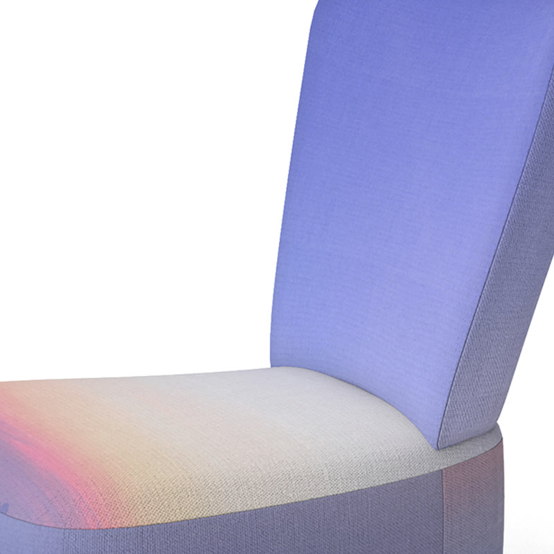 Accent Chair, Beige Floral Pattern Upholstered Decor - Beige Floral Pattern II, Purple/Pink