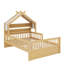 Lit de maison en bois avec tablette de tête de lit, lit à baldaquin avec garde-corps et baldaquin en tissu amovible-2024230105-2024230096