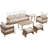 7 Pieces Outdoor Patio Conversation Set-1299540882