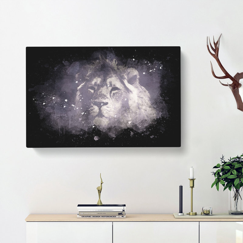 Lion In The Mist - Wrapped Canvas, 50cm H x 76cm W x 3cm D