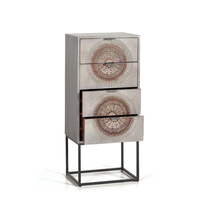 Lulu Solid Wood 45 cm W Chest of 4 Drawers