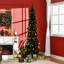 Arbre de Noël artificiel au crayon 5 pieds, aiguilles de pin fines avec branches réalistes, pommes de pin, base en métal