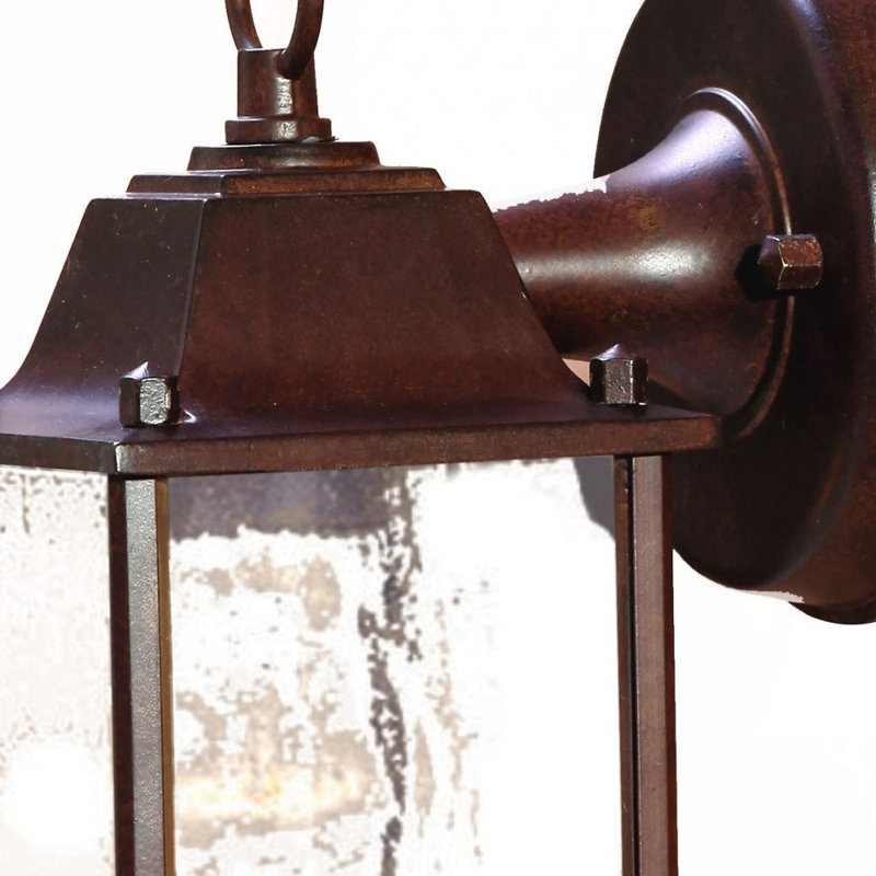 Lanterne murale suspendue en verre givré, Marron foncé