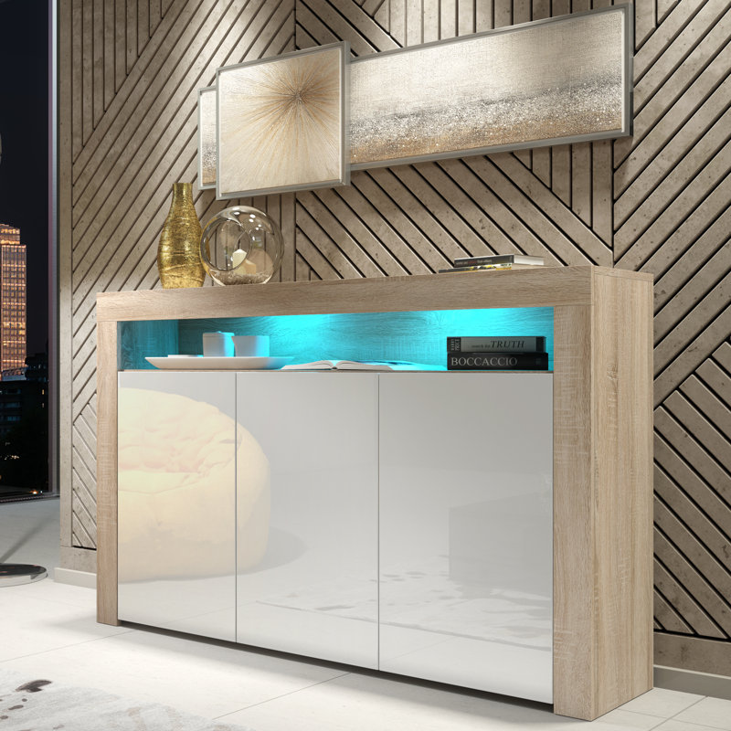 Argyro 393.7cm Sideboard, Oak White