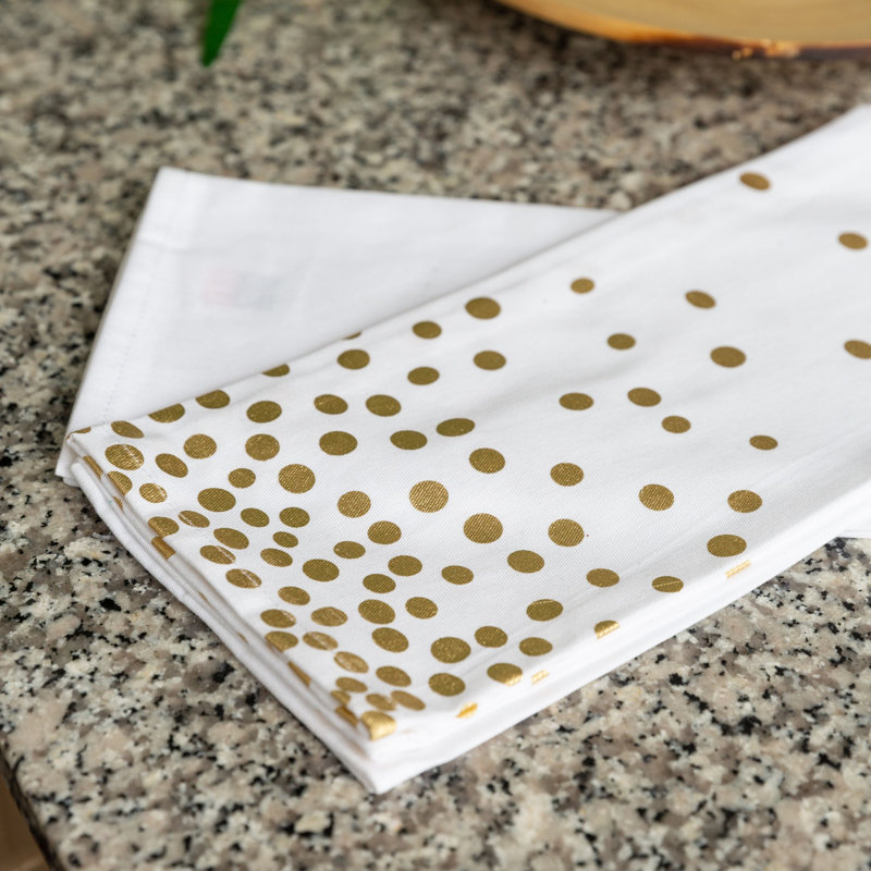 Serviette à thé lumières de fêtes, Or