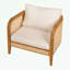 Fauteuil d'extérieur en osier avec coussin moelleux