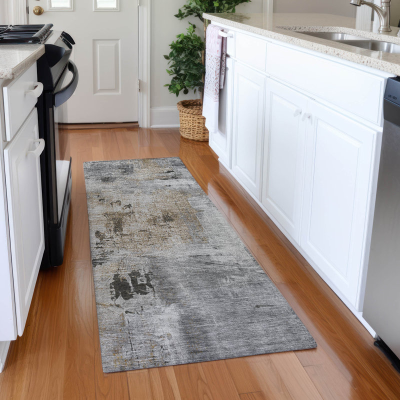 Premium Machine Washable Natoma AMF989 Abstract Rug, Runner 2'3" x 7'6"