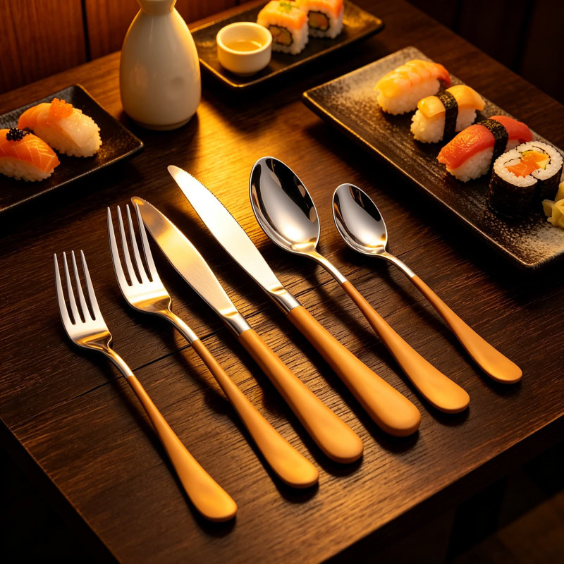 Ensemble de couverts argentés 20 pièces, ensemble de couverts en acier inoxydable 18/0 pour 4, ensemble de coutellerie moderne avec couteaux de table, fourchettes, cuillères, fourchettes à salade et cuillères à café, poli miroir, va au lave-vaisselle