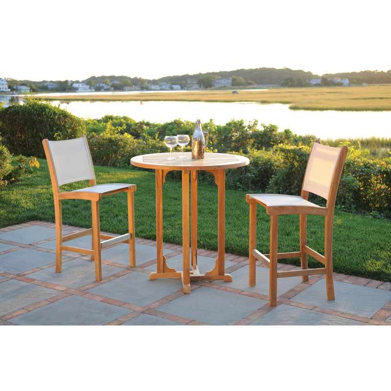 St. Tropez 28" Teak Patio Bar Stool, White