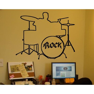 Drum Set Decal Drum Set Sticker Drums Decor Drums Rock Music Rock'n'roll Let's Rock Heavy Metal Band Wall Art Stickers 0BFD59C52245457E8CBAFD1E8266FE6 -  Trinx, 0BFD59C52245457E8CBAFD1E8266FE64