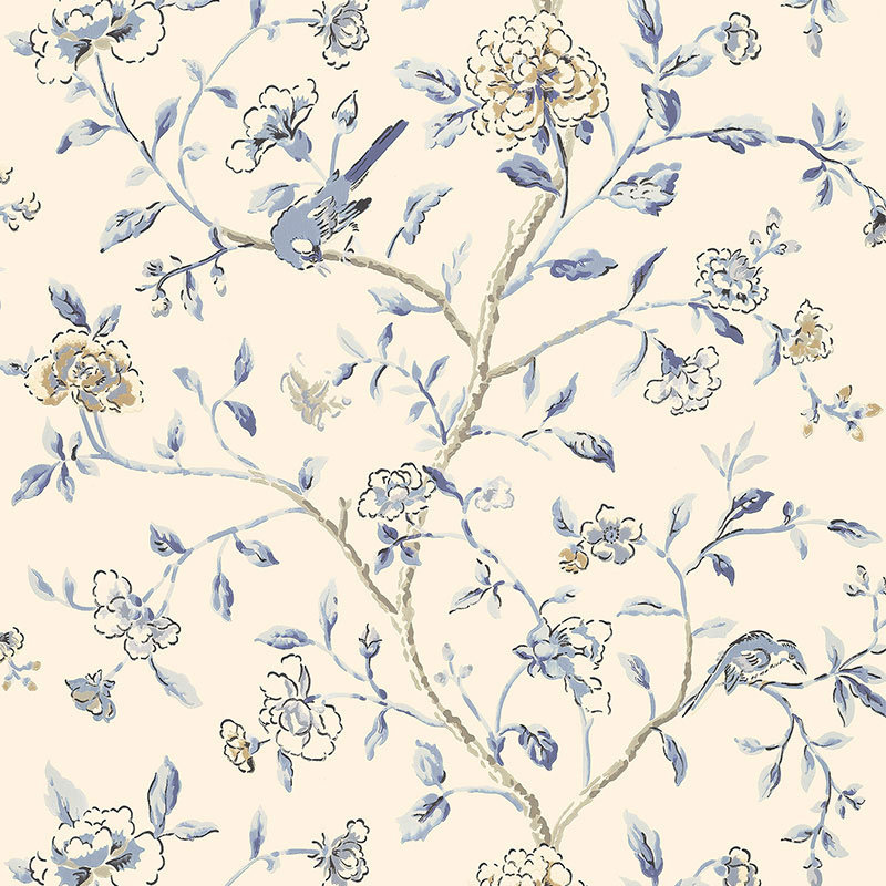 Annabelle Vine Wallpaper, Porcelain