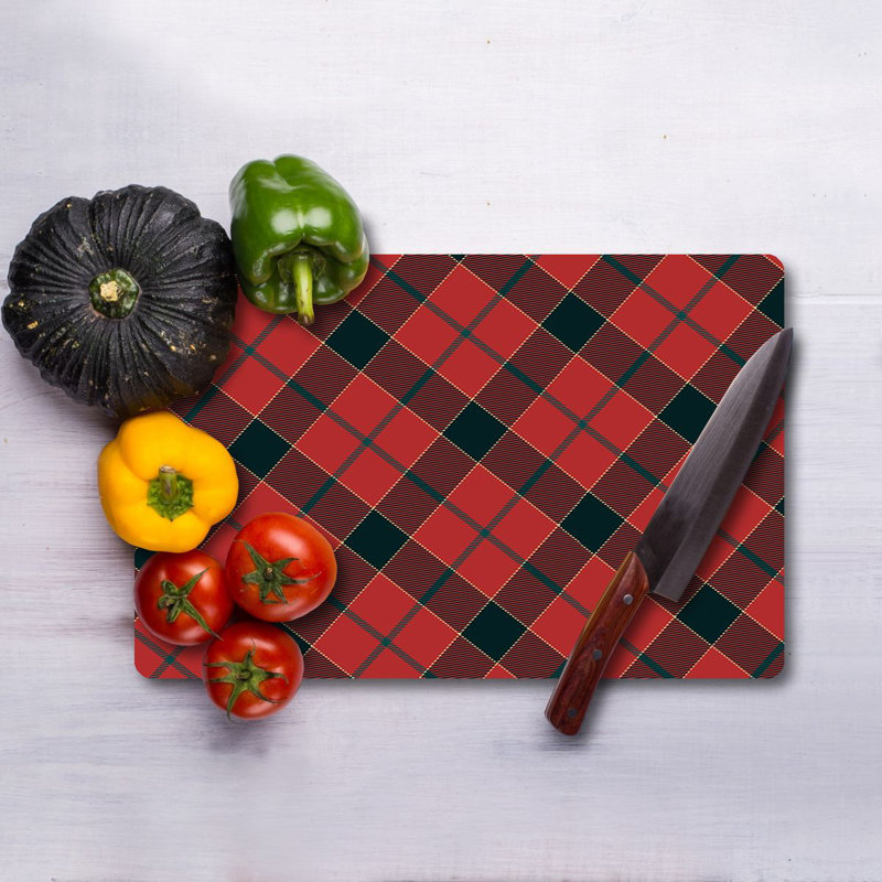 Premium Tempered Glass Cutting Board, 9.8 x 13.8 inches | 100% Antibacterial, Easy Clean, Non-Slip Silicone Feet | Durable Kitchen Essential for Safe Food Preparation, Stylish and Functional Design