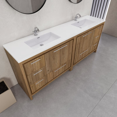 84" Double Sink Bathroom Vanity Set