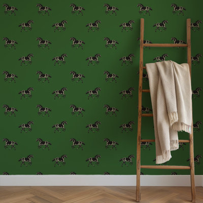 Thoroughbred - papier peint vert émeraude