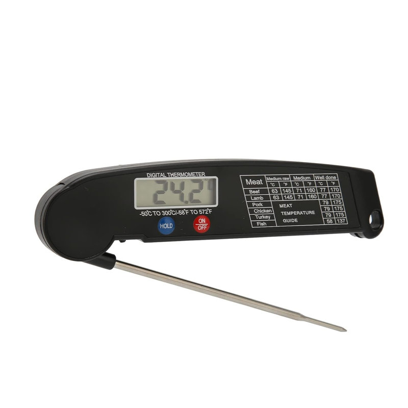 Waterproof Food Thermometer Auto-Shut Off Foldable BBQ Thermometer