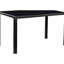 Table de salle à manger en acier thermolaqué noir avec plateau en verre et 4 sièges confortables et élégants avec dessus de 47,35 po x l 27,2 po x H 29,88 po