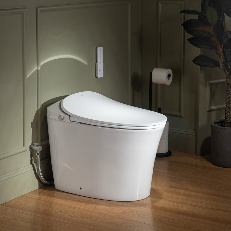 Built-In Tank Bidet Smart Toilet, Foot Kick, Heated Seat, Auto Open/Close, Auto Flush,Power Outage Flush