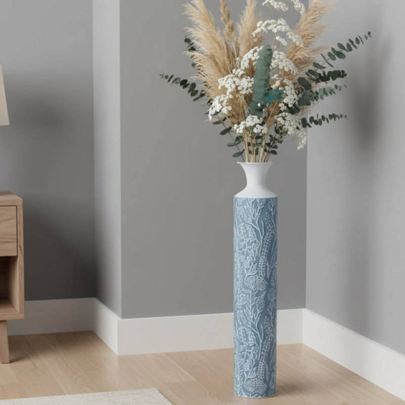 Luxury Metal Tall Vase (Small), 32" H x 5.5" W x 5.5" D