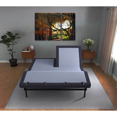 Bt3000 Queen Adjustable Bed Base - Head & Foot With Remote Control, Programmable Memories, 2 Charging Ports, Connectivity, 3 Preset Positions, Strong Massage, Led Lights, Emergency Battery, 31 Legs