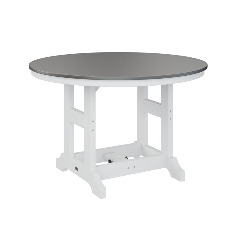 Table de bar ronde de 48 po Berlin, Acier inoxydable martelé, H 39,5 po x l 48 po x P 48 po