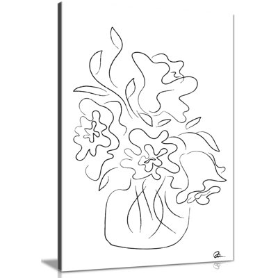 White Flower Bouquet - Wrapped Canvas Print