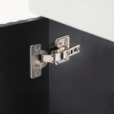 Meuble-lavabo flottant moderne de 21,6 po avec lavabo en céramique et rangement à droite