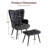 Tufted Wingback Chair and Ottoman-390166509