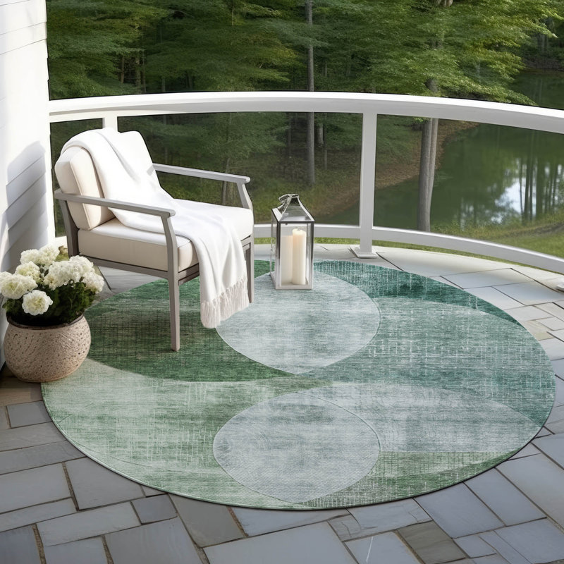 Tapis d'intérieur / extérieur bleu lavable Henry , 8 pi x 8 pi