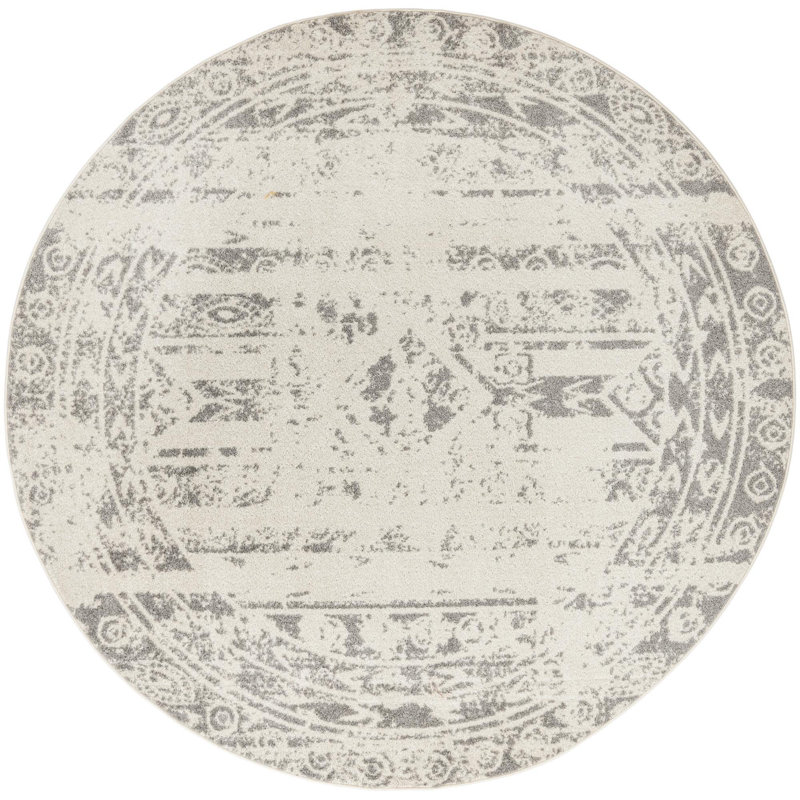 Geometric Indoor Rug, Round 7'10"