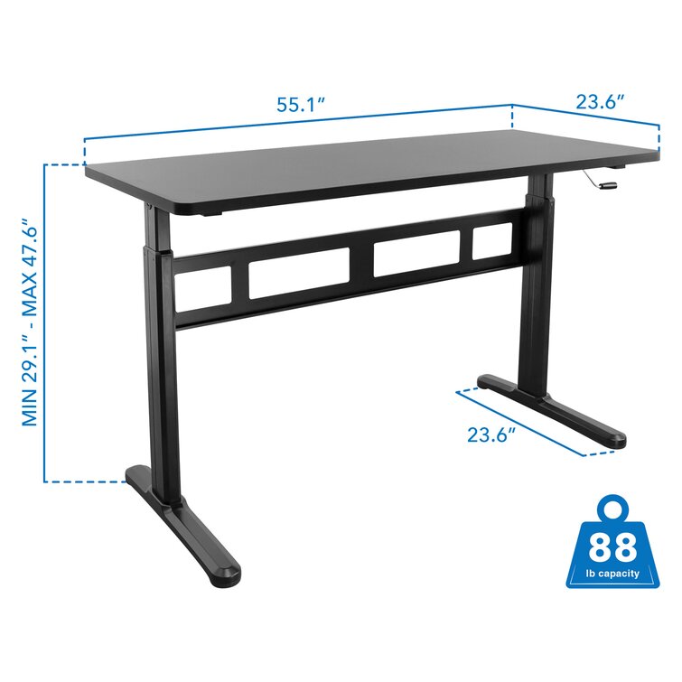 Mount it Montez-le! Bureau assis-debout à manivelle réglable en hauteur,  cadre et plateau de table inclus, 88 lb Capacité - Wayfair Canada
