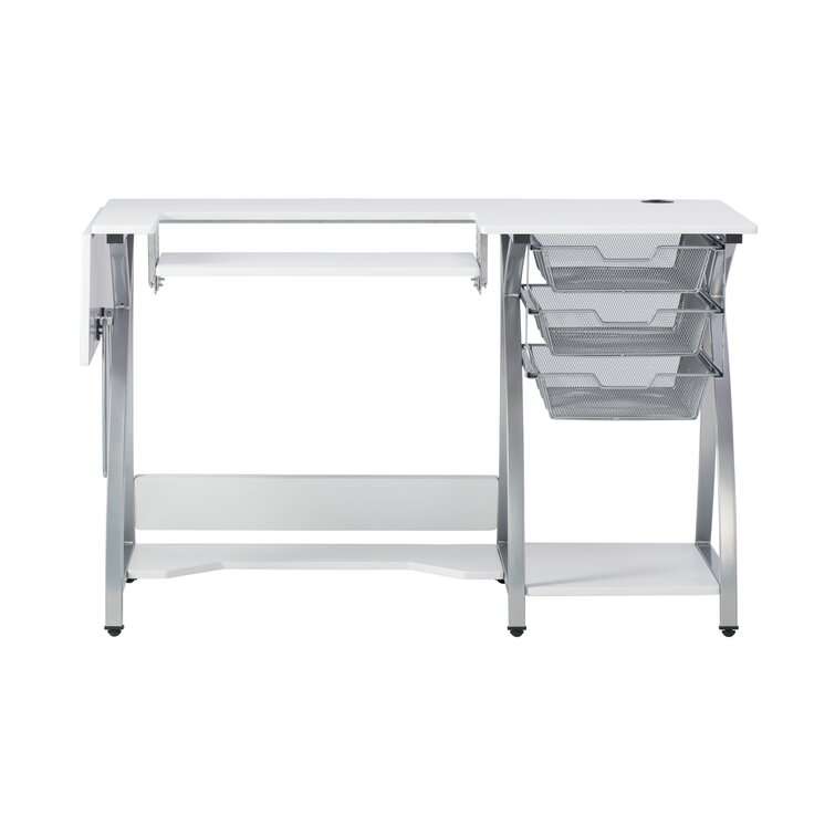 56.75'' x 23.75'' Foldable Sewing Table with Sewing Machine