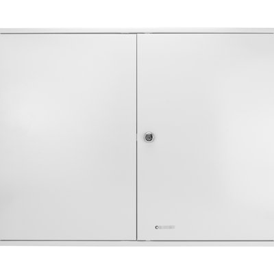 Armoire à clés murale avec serrure de 320 po, acier, gris 21,85 po H 27,96 po x P 3,32 po, clés à verrou élégantes montées en hauteur Hauteur Largeur Profondeur