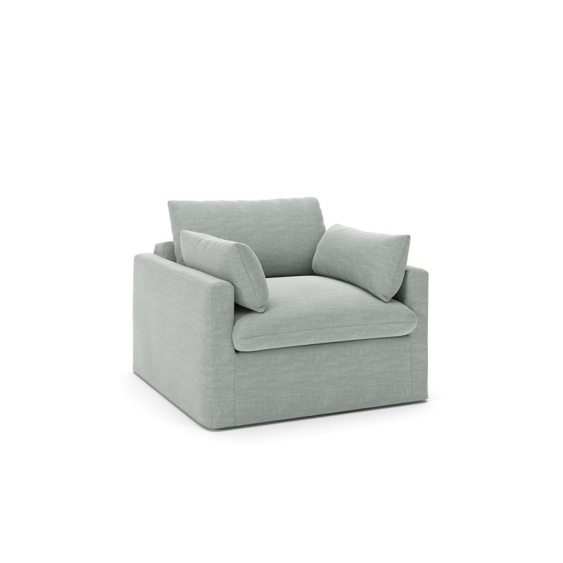 Chaise et demi Luna, Tissu natté Capri conversation