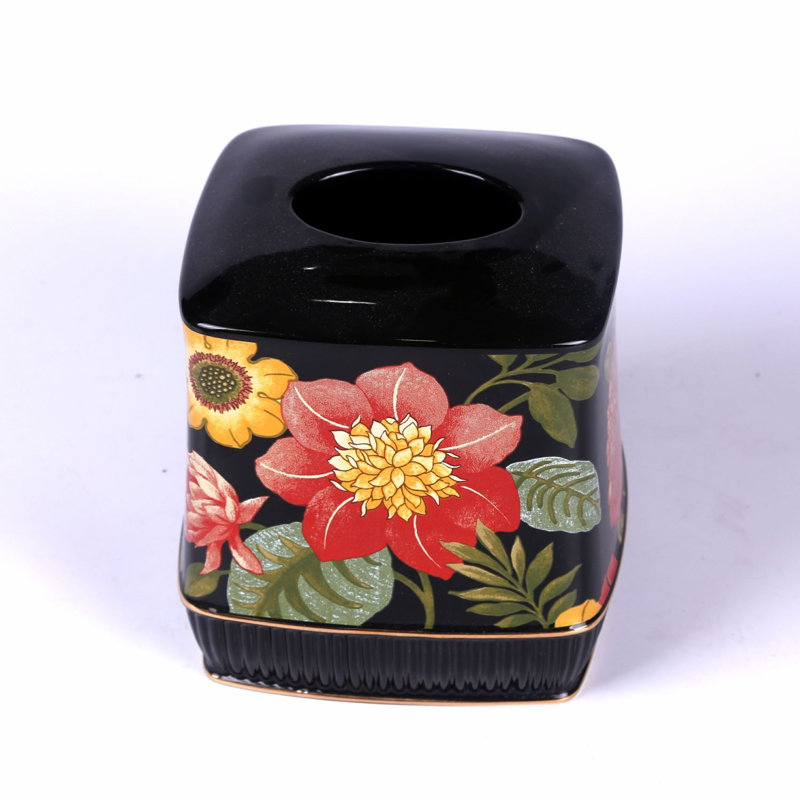 Six Piece Black Bathroom Accessory Set