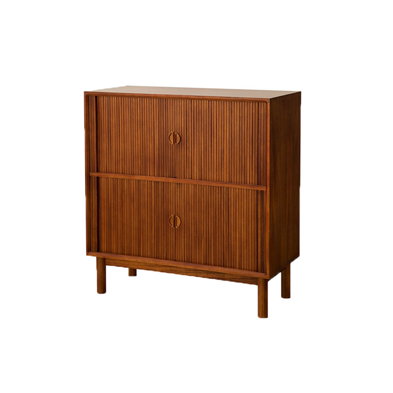Armoire de rangement à rideaux en bois massif