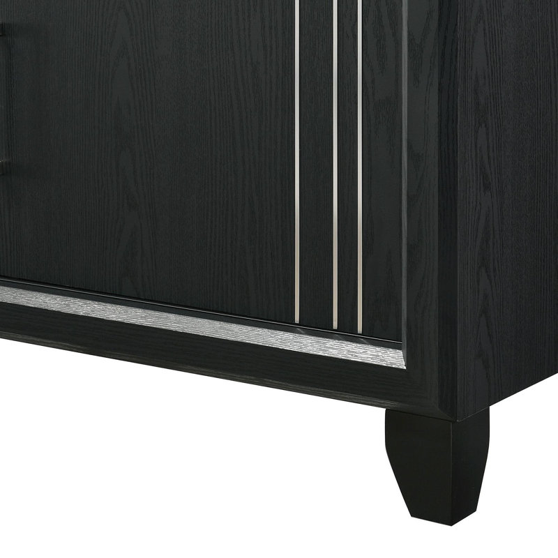 Meuble télé 1 pièce Contemporary, Gris anthracite