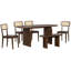 Ensemble de table de salle à manger 6 pièces avec banc, ensemble de chaises de table ovales pour 6 personnes-1684070084