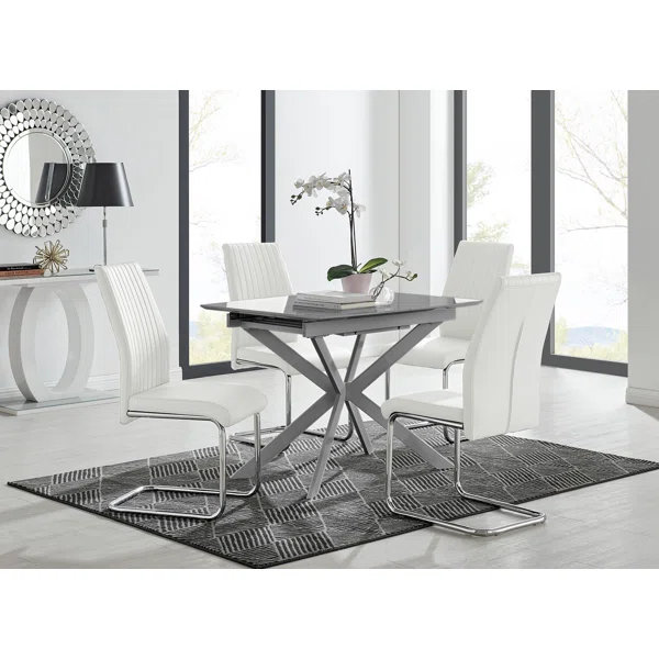 Tierra 4 - Person Dining Set, White, 75H x 100W x 80D