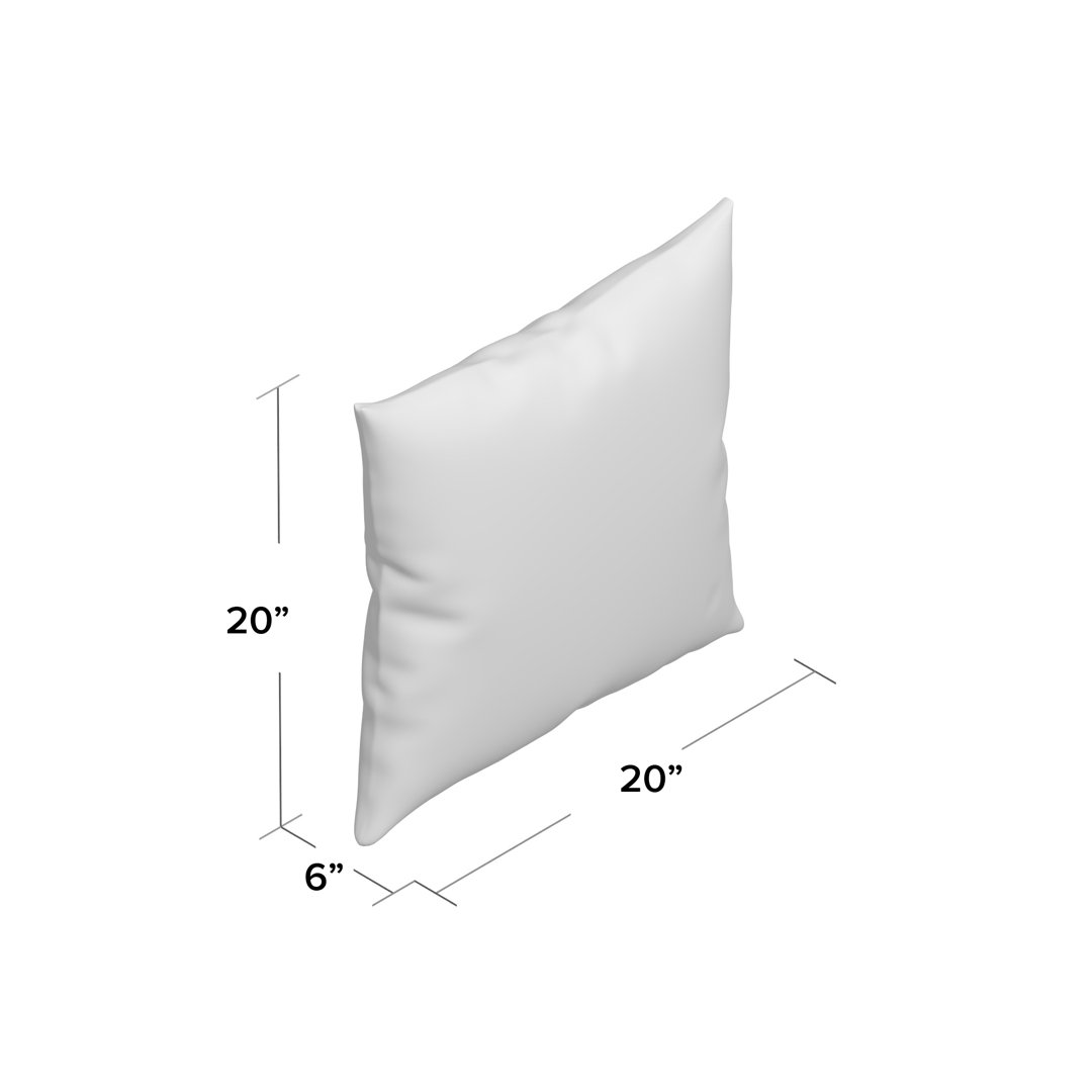 Sunbrella Fabric Stanton Lagoon Blue Striped Outdoor Patio Garden Polyester Filled Square Throw Pillow Cover & Polyester Insert Pillow Decor