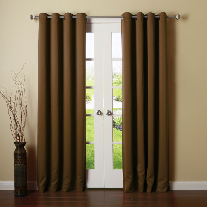 Adina Sevan Solid Thermal Grommet Curtain Panels, 52"W x 72"L, Chocolate