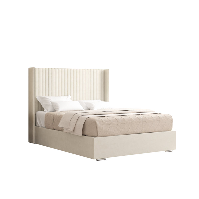 Shelton Upholstered Bed Frame, Super King (6'), Cream