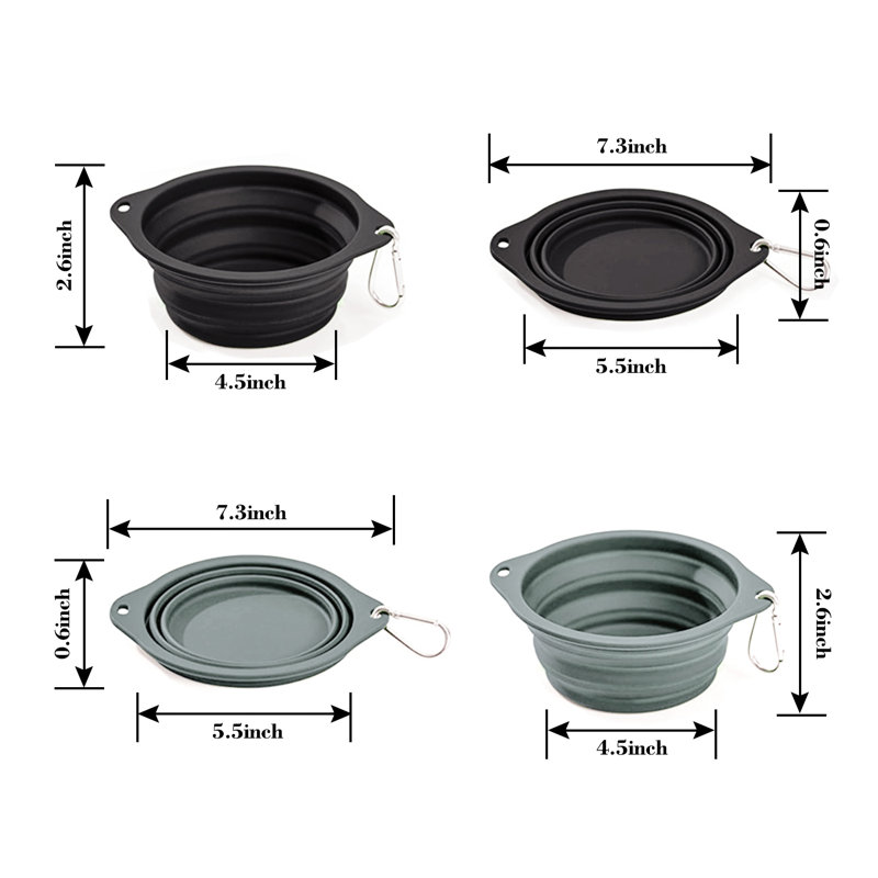 Anti-Skid Pet Bowl, Black/Gray