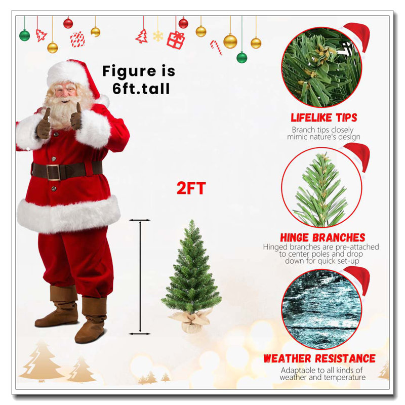 Ensemble de 2 arbres de Noël de table