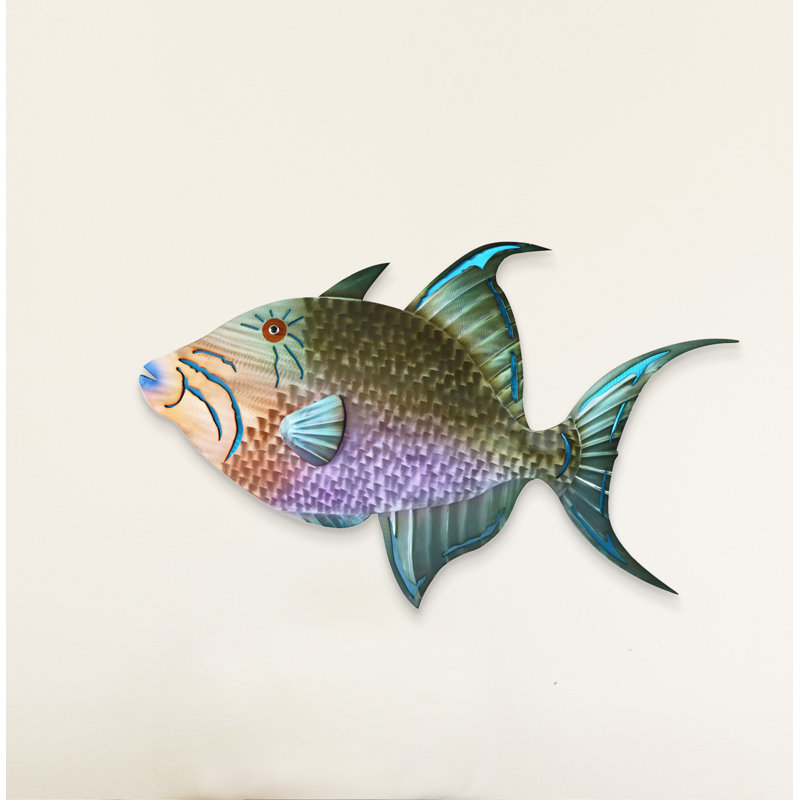 Décoration murale en métal gâchette fish
