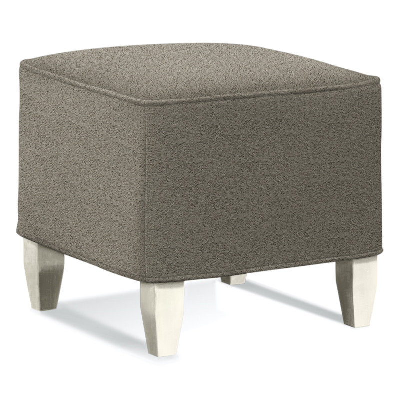 Brooklyn Square Ottoman, Brown Geometric, 0456-33, Antique Frost White