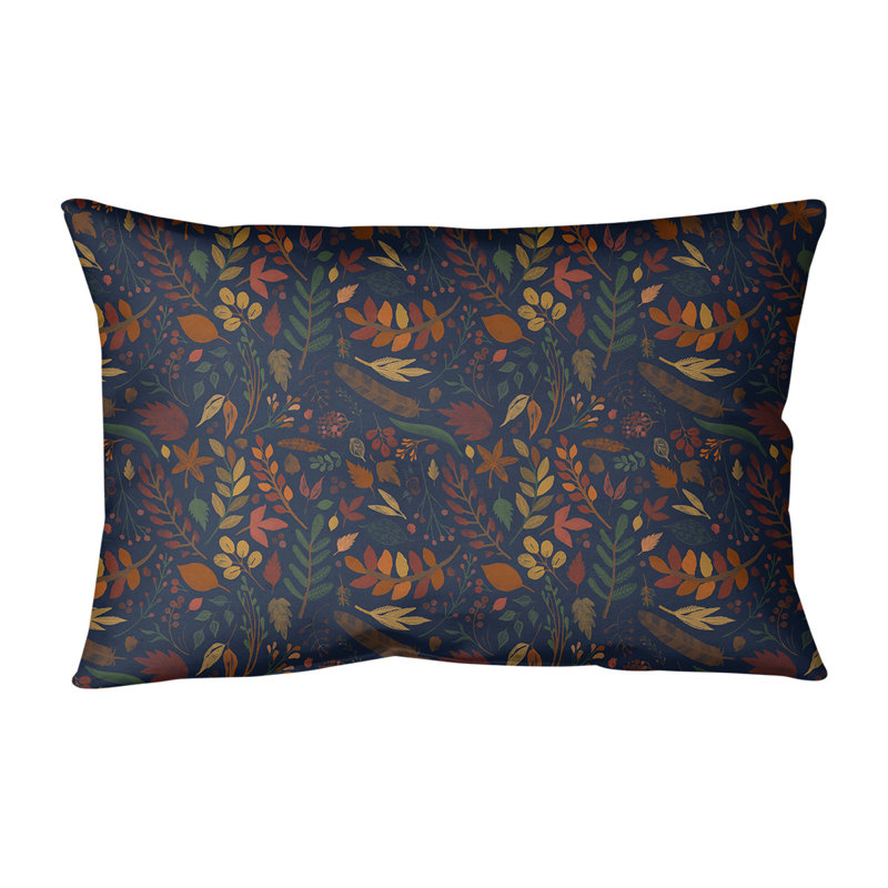 Coussin lombaire 14 po, Bleu marine foncé / brun / orange clair